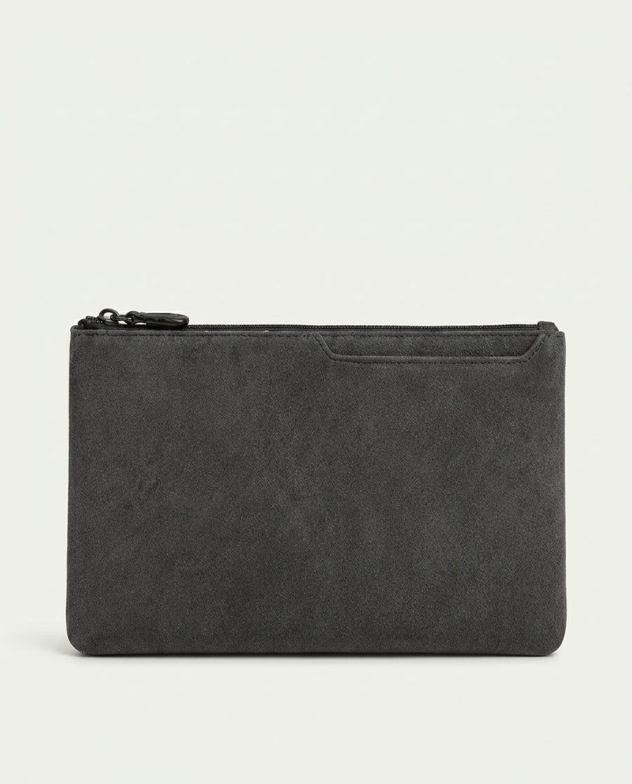 Alcantara Clutch Bag - Dark Gray