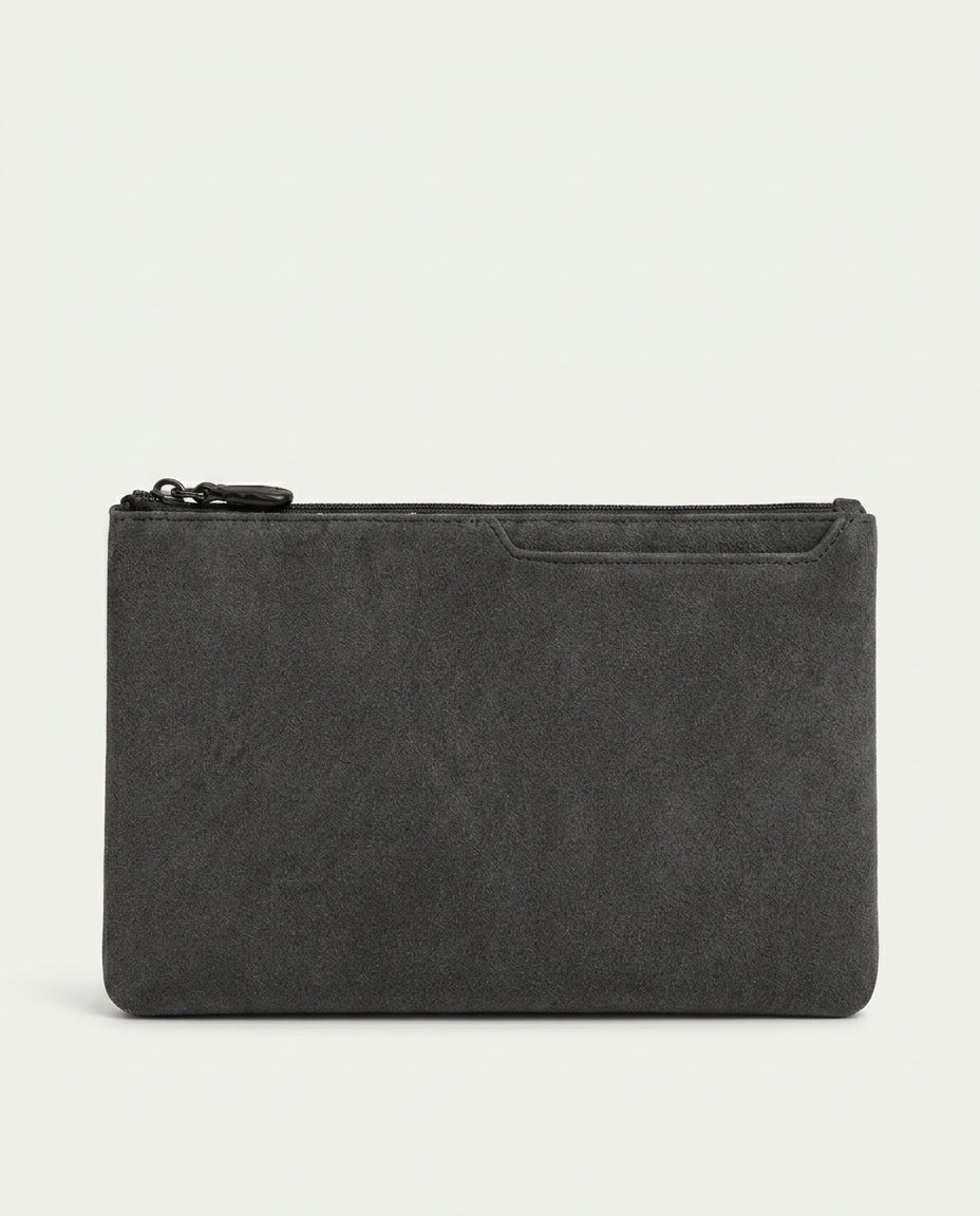 Alcantara Clutch Bag - Dark Gray