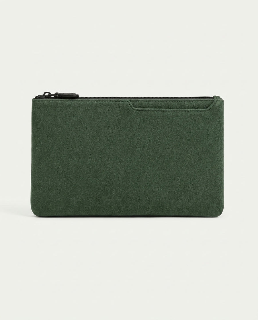 Alcantara Clutch Bag - Midnight Green