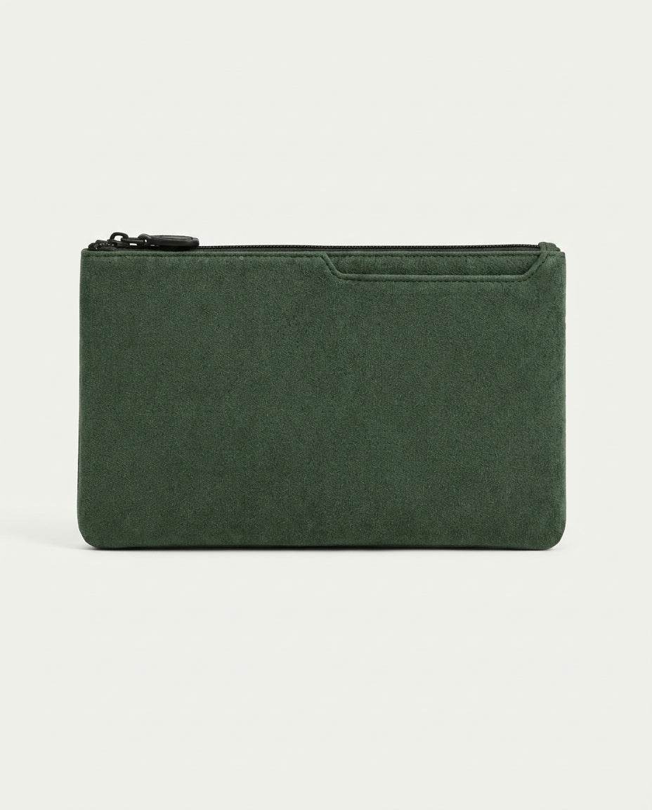 Alcantara Clutch Bag - Midnight Green