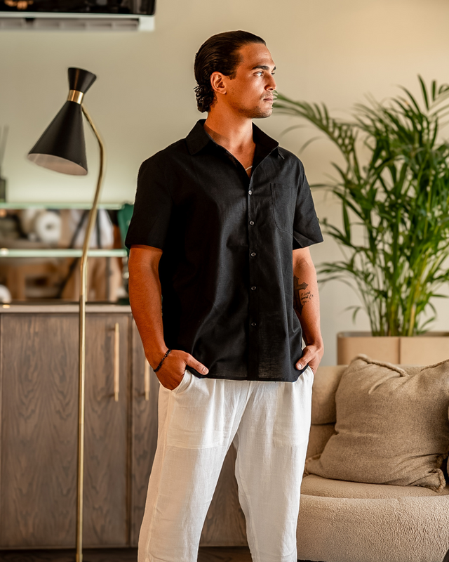 "Our model in the Cape Town Short Sleeve"