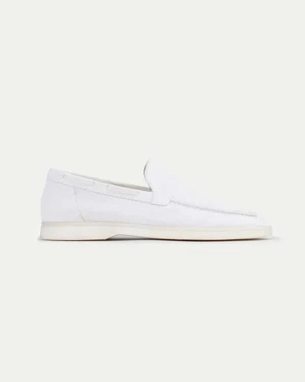 Classic Suède Loafer Pearl White