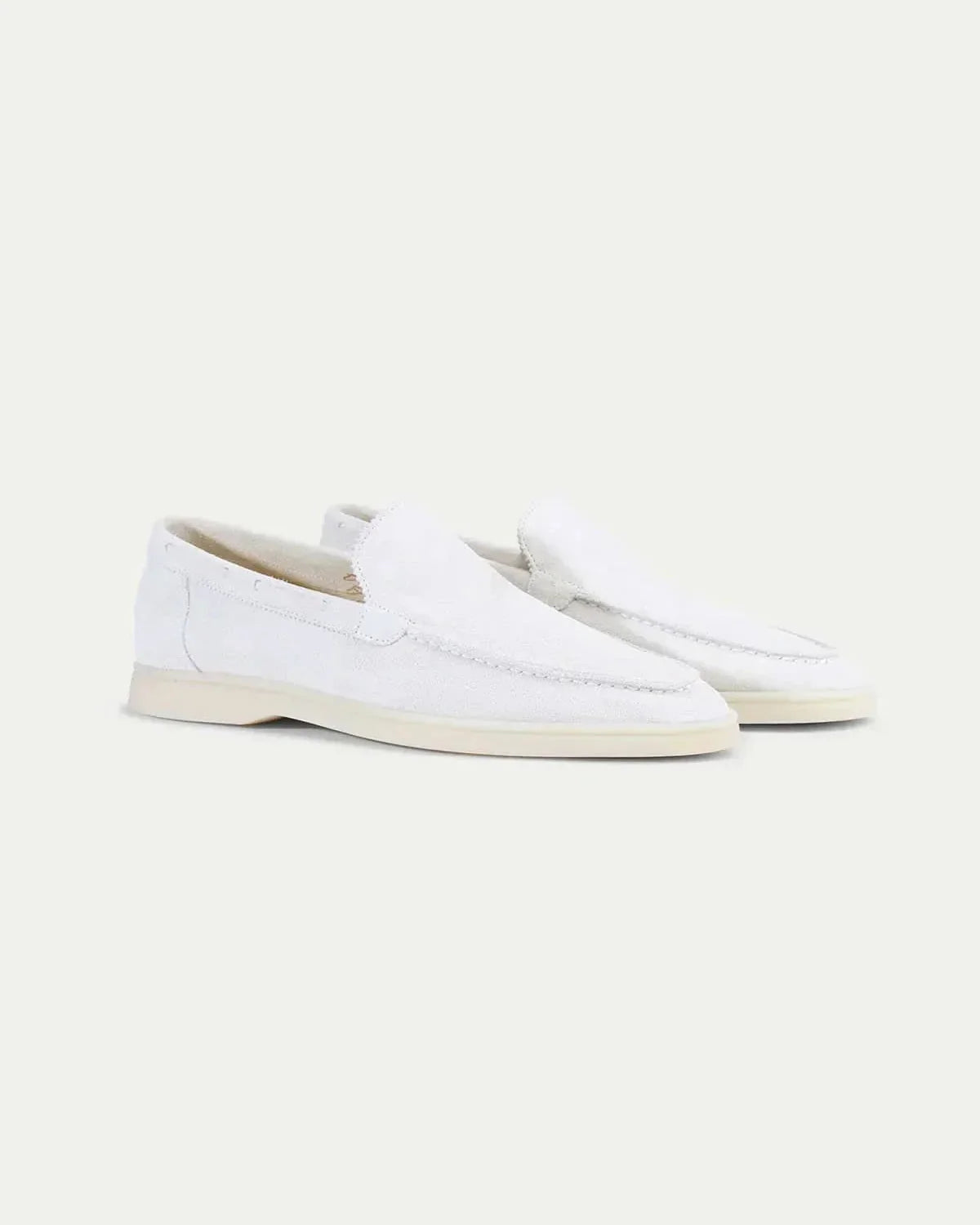 Classic Suède Loafer Pearl White