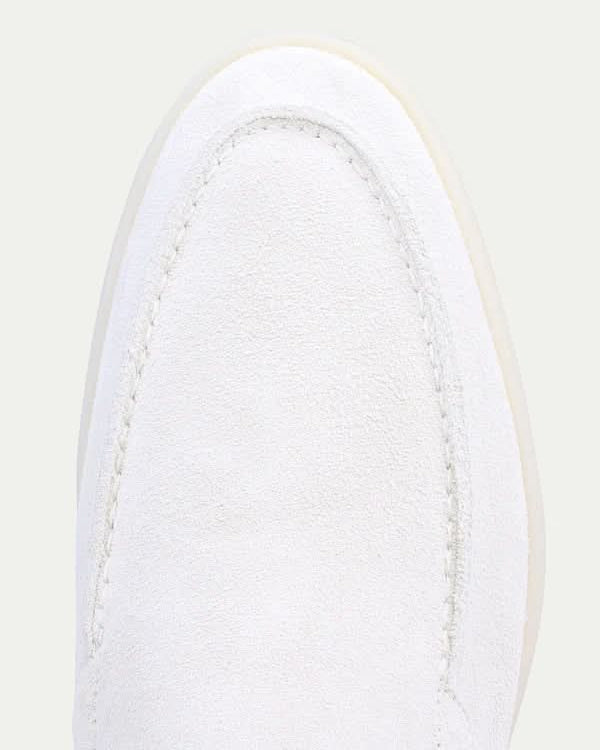 Classic Suède Loafer Pearl White
