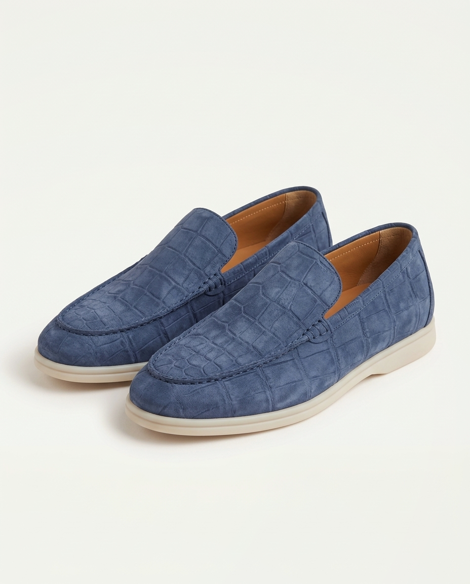 Croco Suede Loafer - Blue | LIMITED EDITION