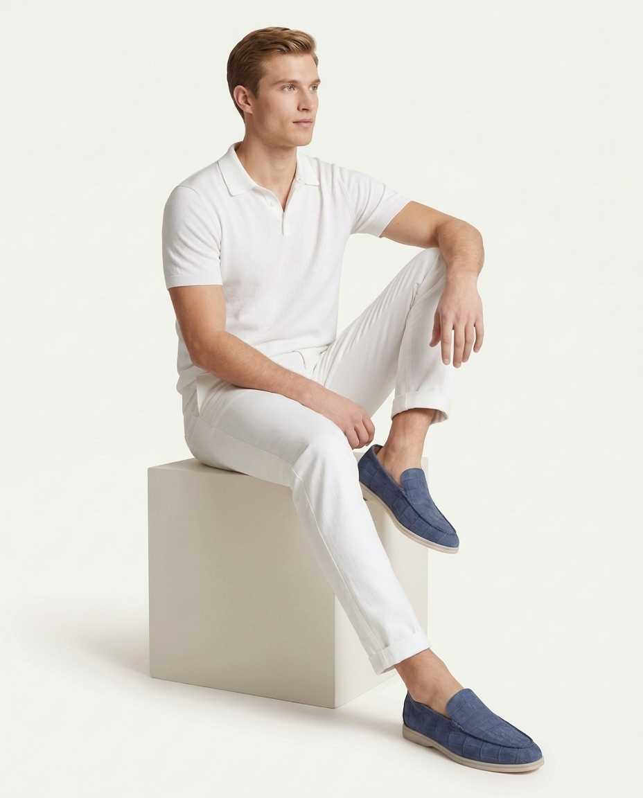 Croco Suede Loafer - Blue | LIMITED EDITION