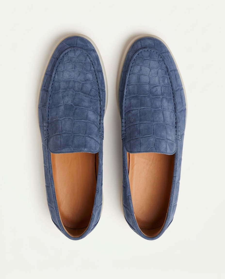 Croco Suede Loafer - Blue | LIMITED EDITION