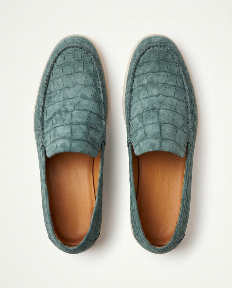 Croco Suede Loafer - Sage | LIMITED EDITION