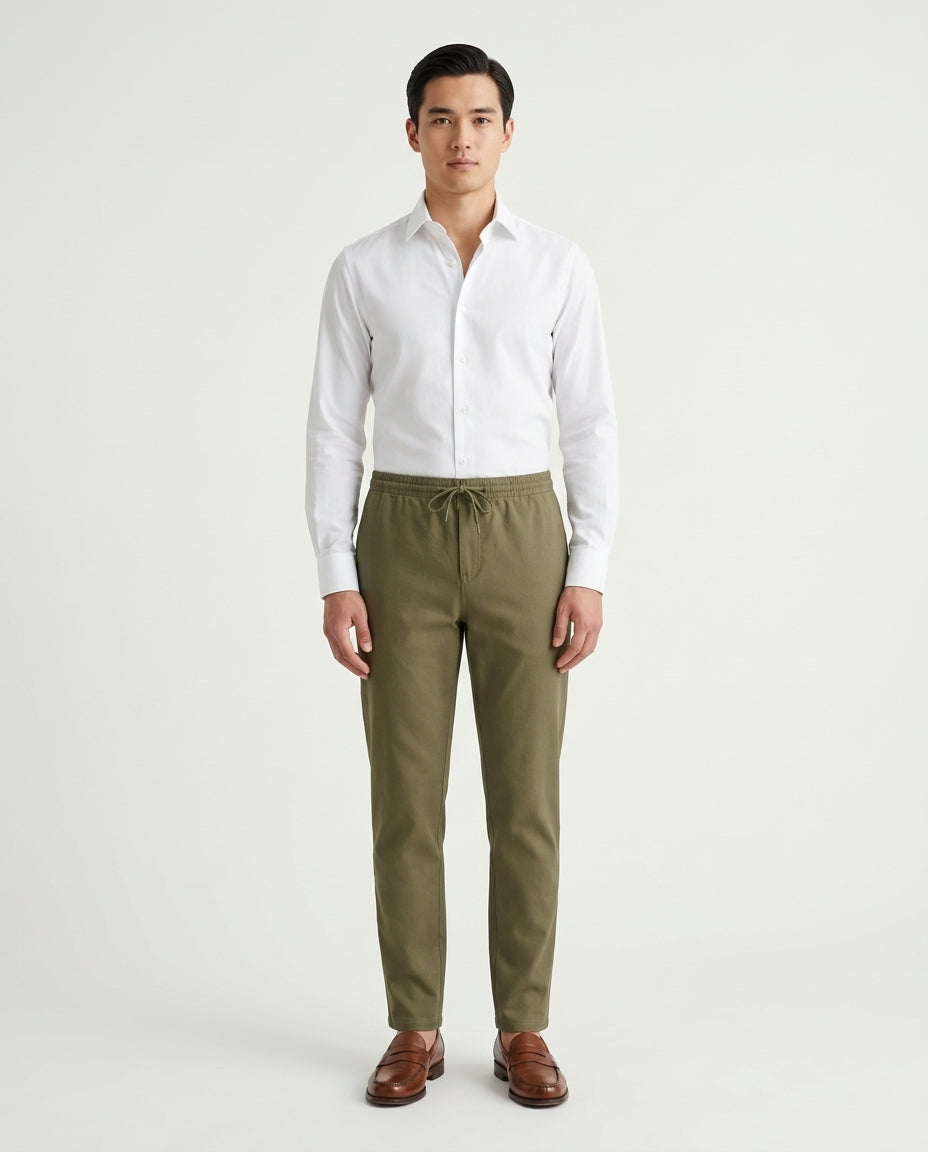 Linen Trousers - Olive