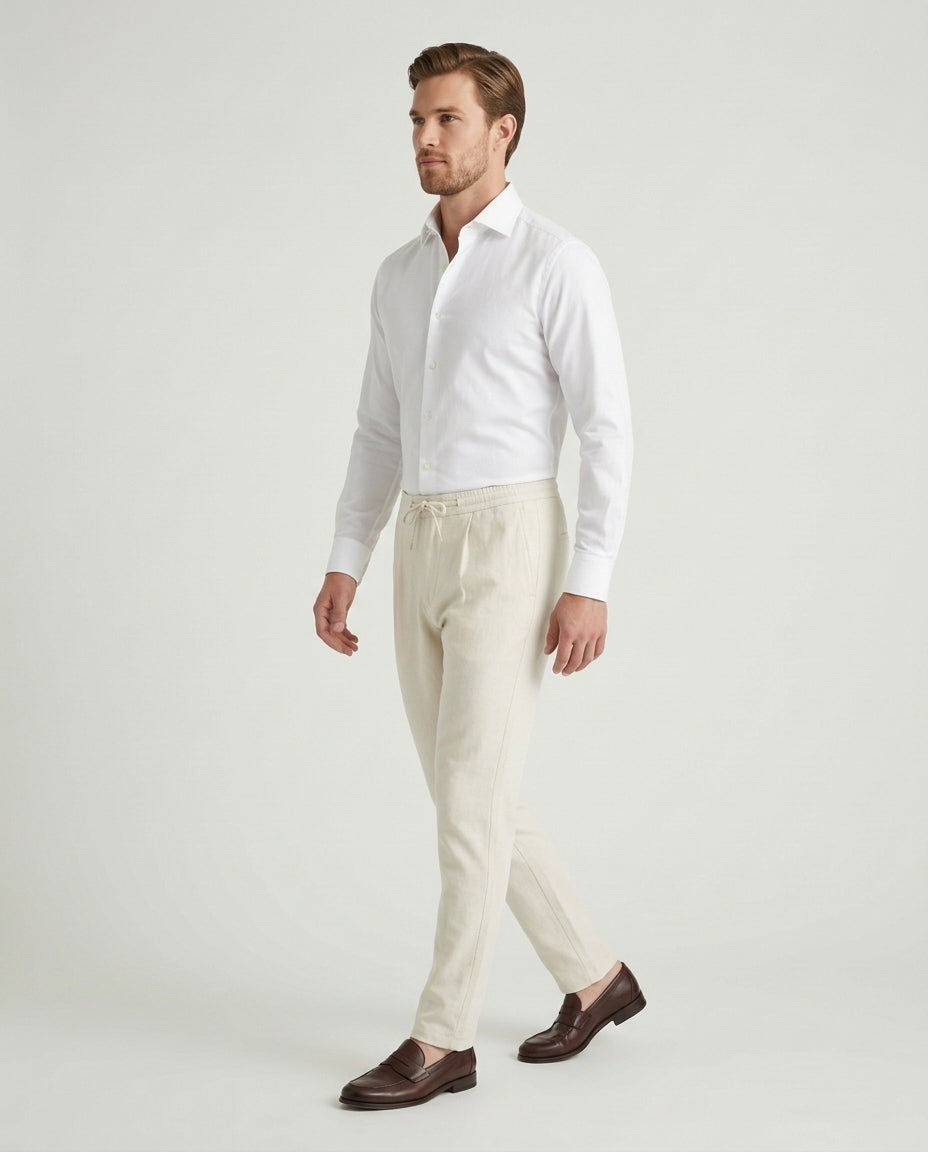 Linen Trousers - White
