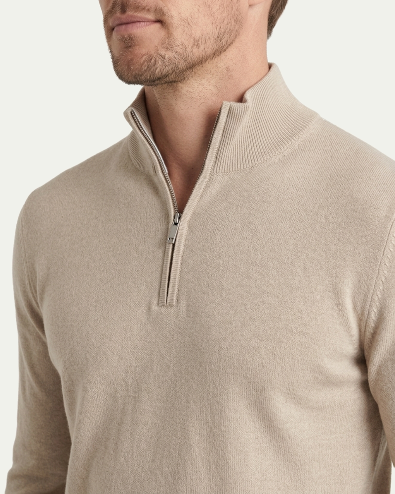 London Quarter Zip - Beige