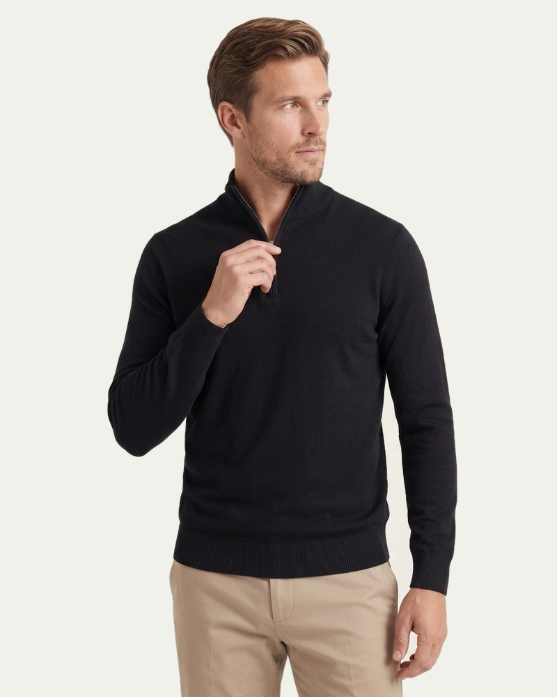 London Quarter Zip - Black