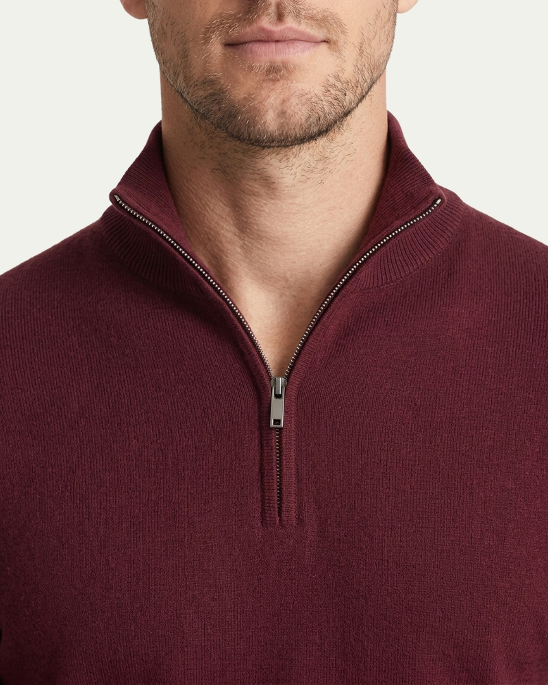 London Quarter Zip - Burgundy