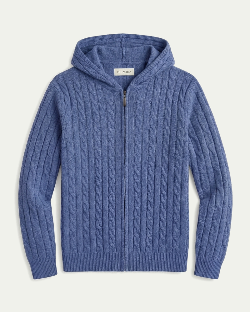 Madrid Cashmere Hoodie - Blue