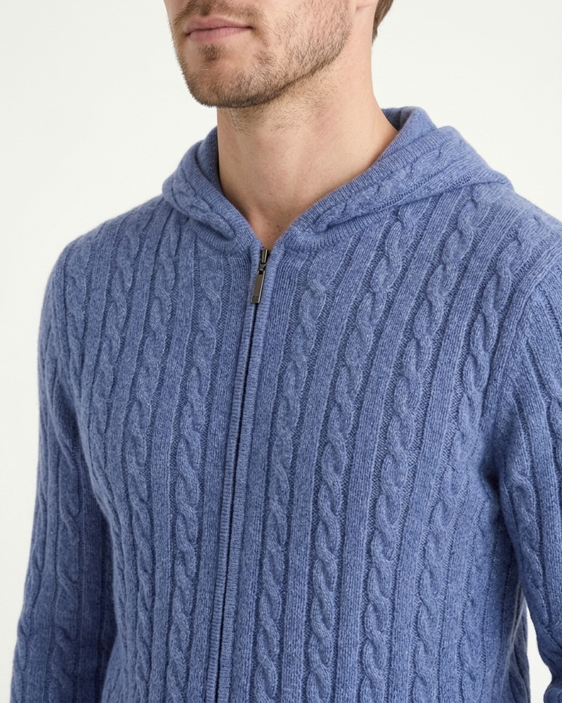 Madrid Cashmere Hoodie - Blue