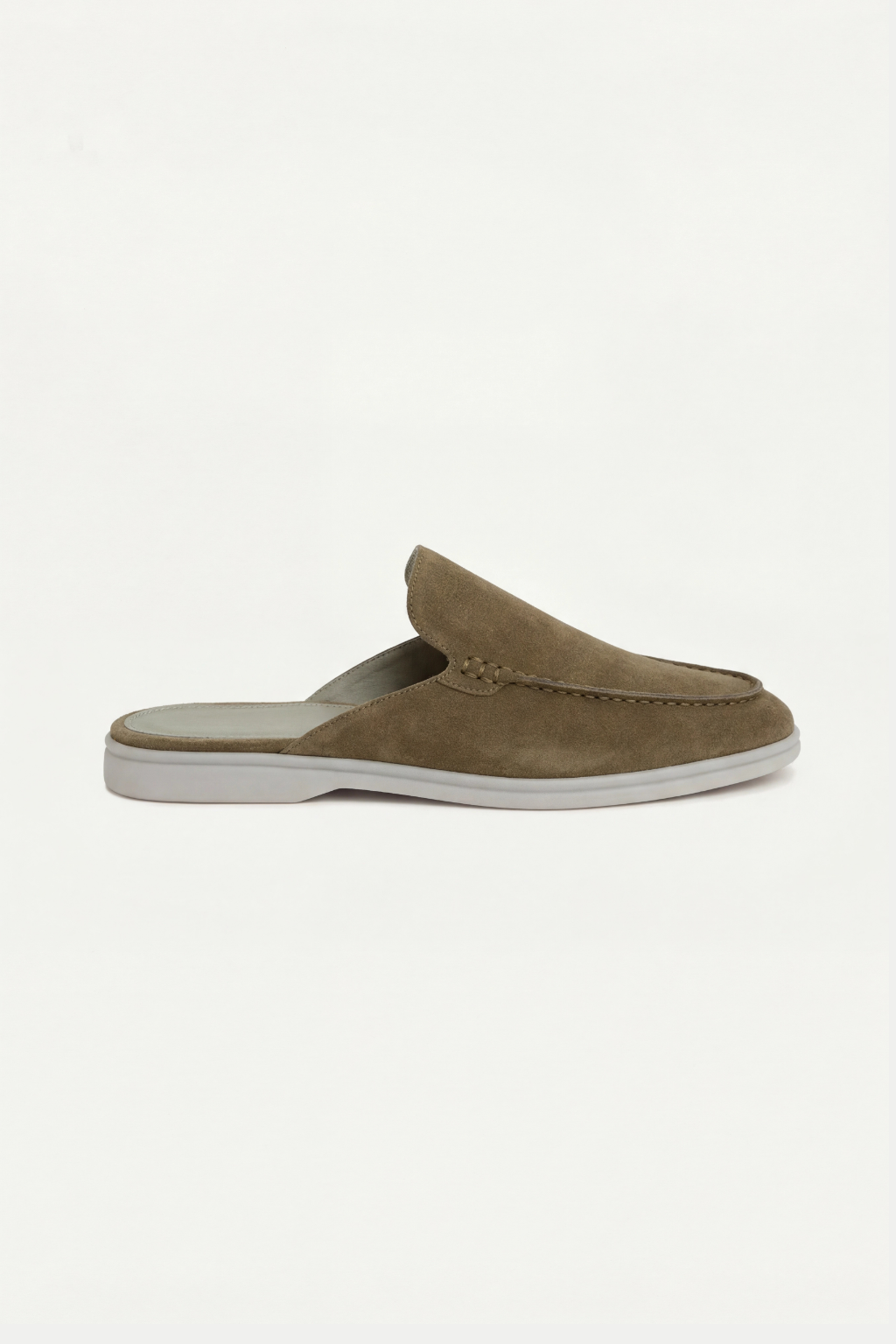 Olive Suède Yacht Mule