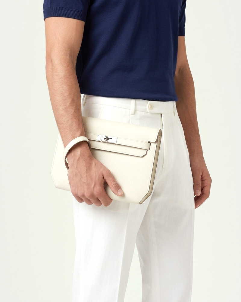 Paris Leather Pochette - Ivory