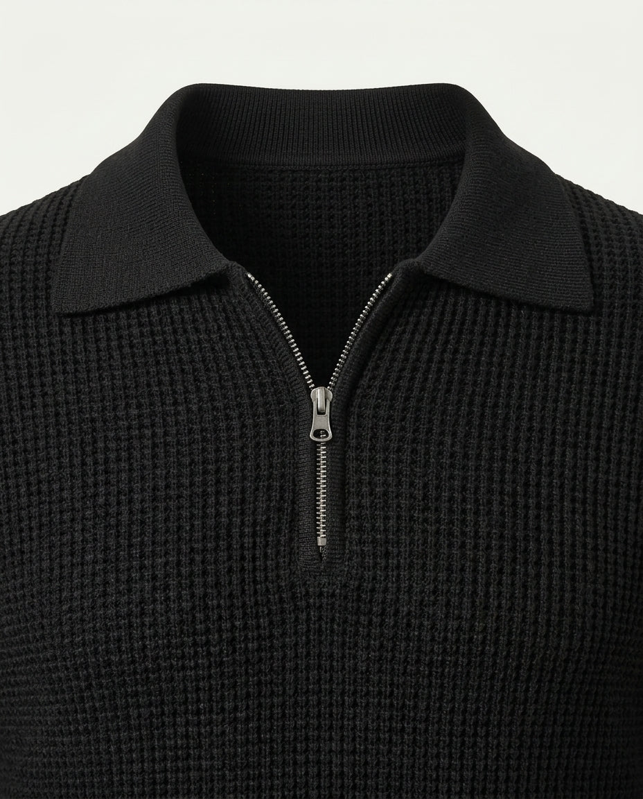 Paris Zipped Sweater - Black