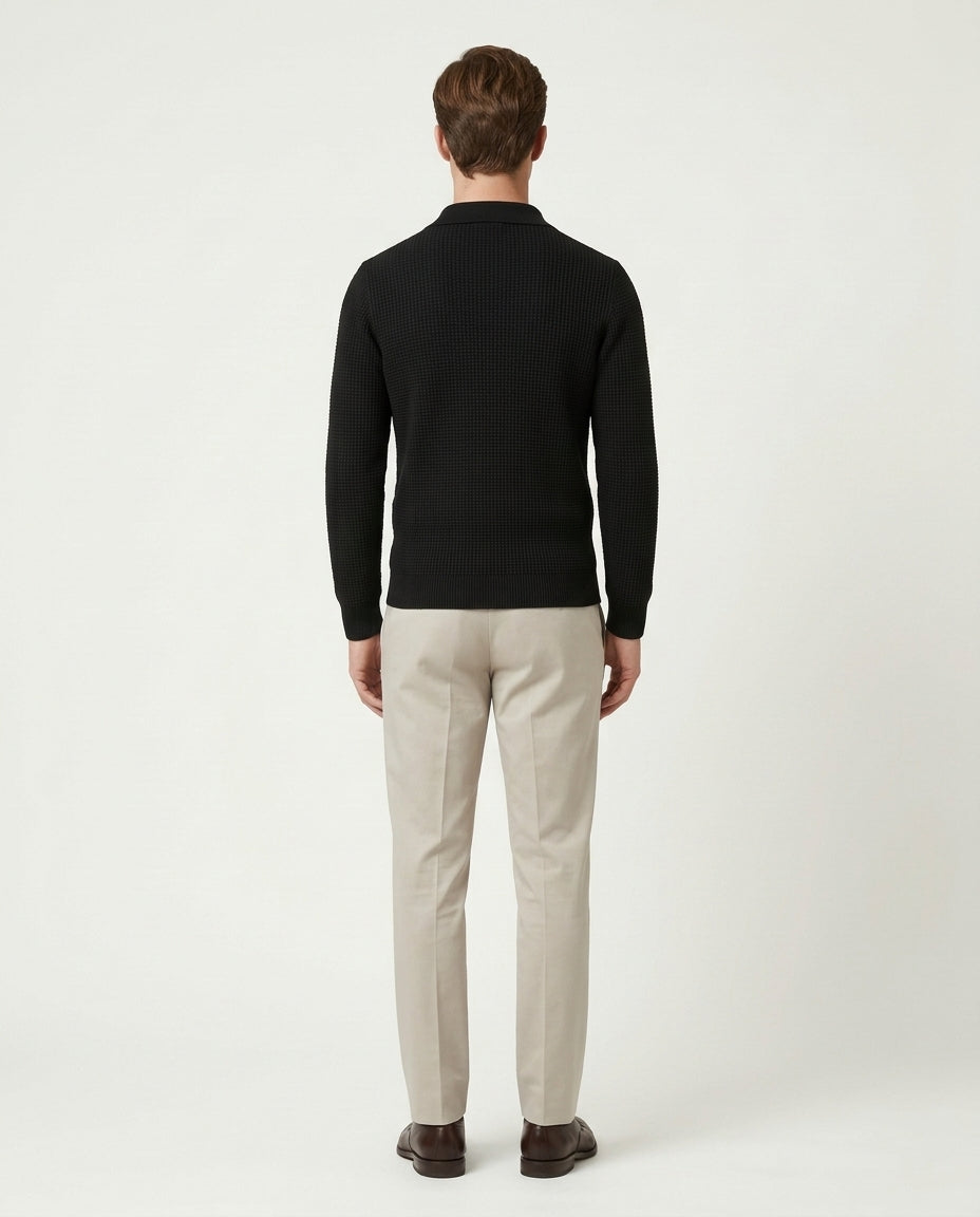 Paris Zipped Sweater - Black