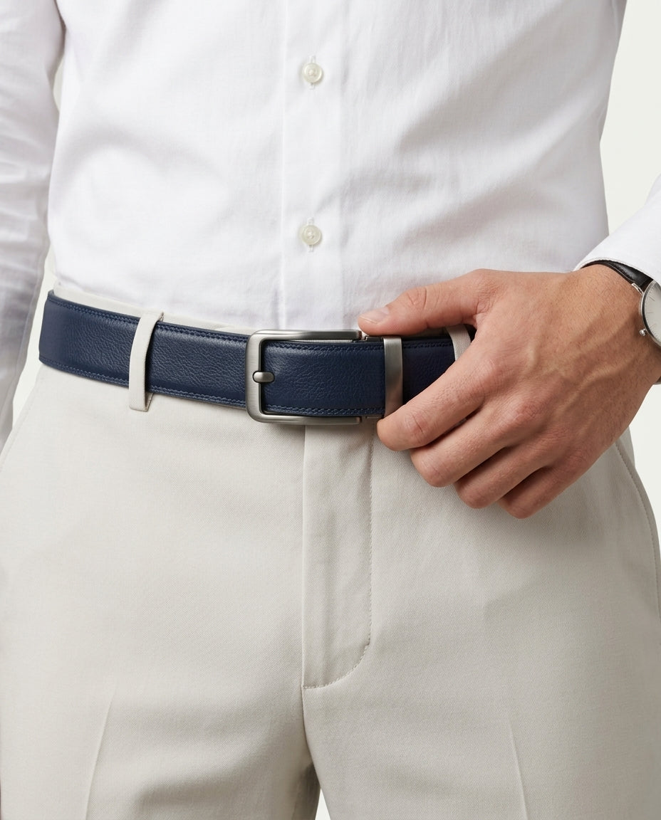 Richmond Hole-Free Belt - Navy