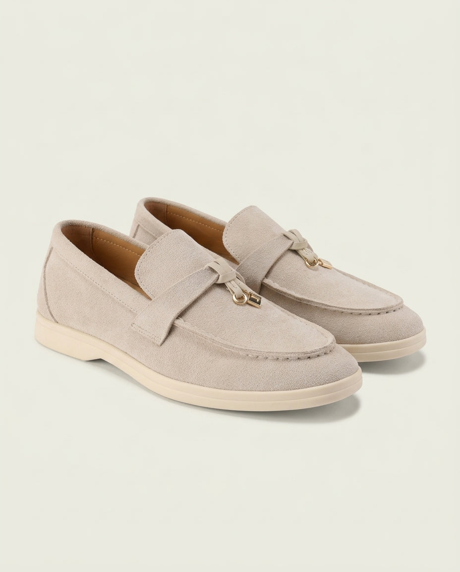 Suede Lady Loafers - Beige