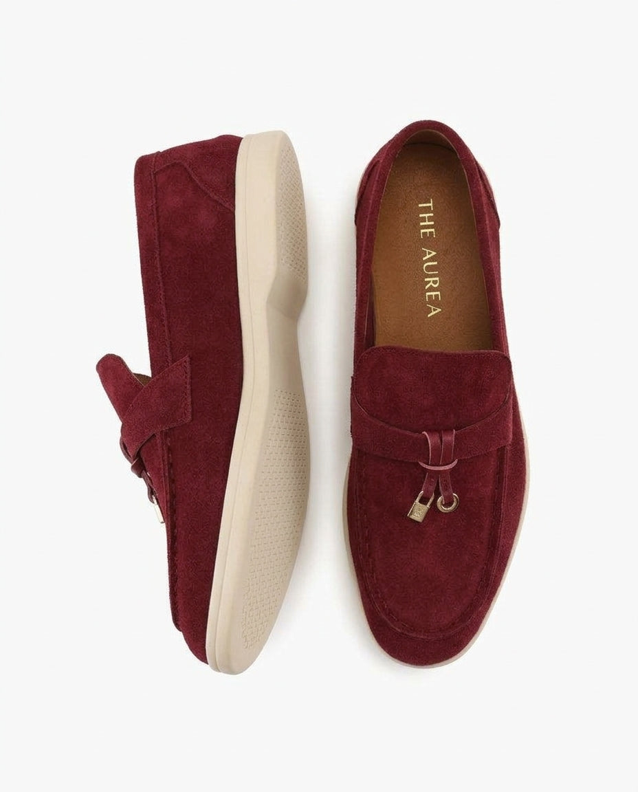 Suede Lady Loafers - Bordeaux