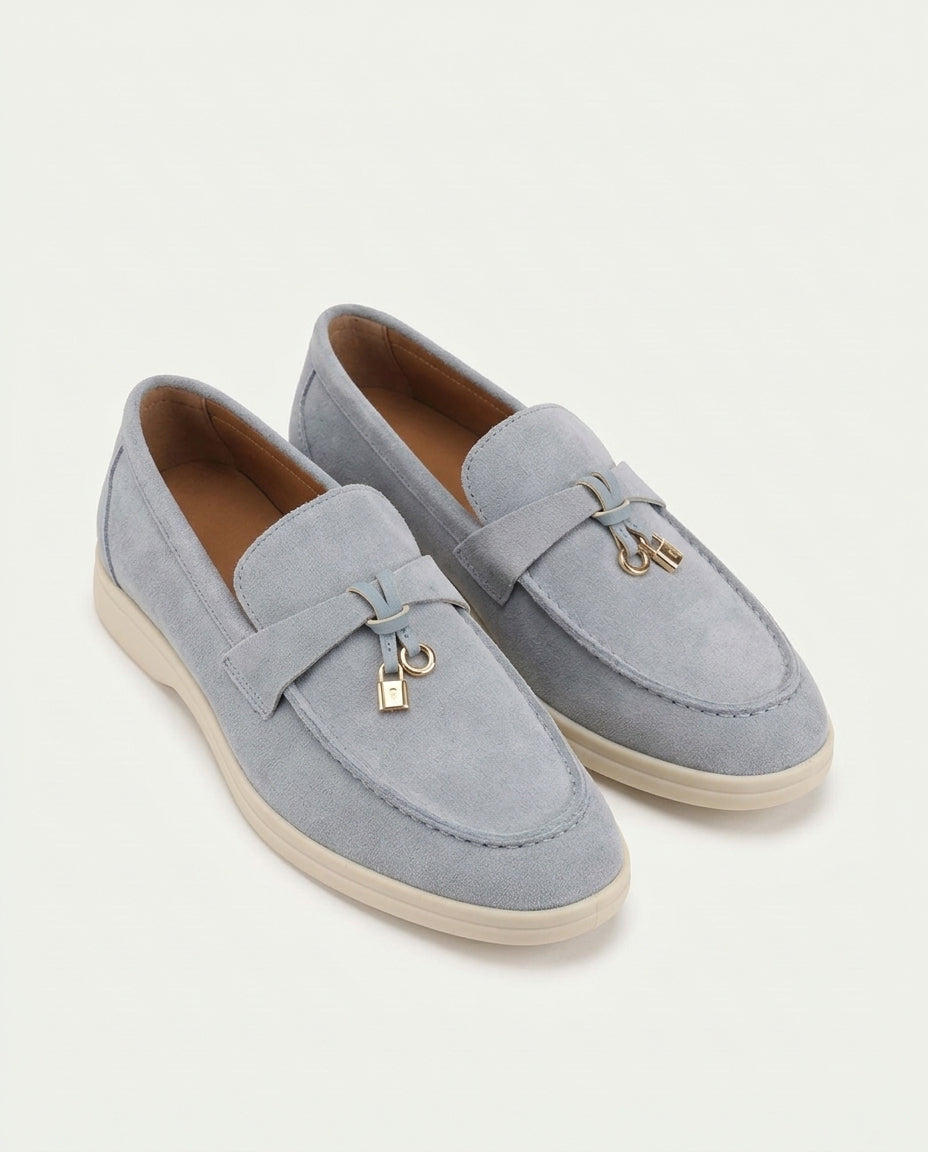 Suede Lady Loafers - Fog Blue
