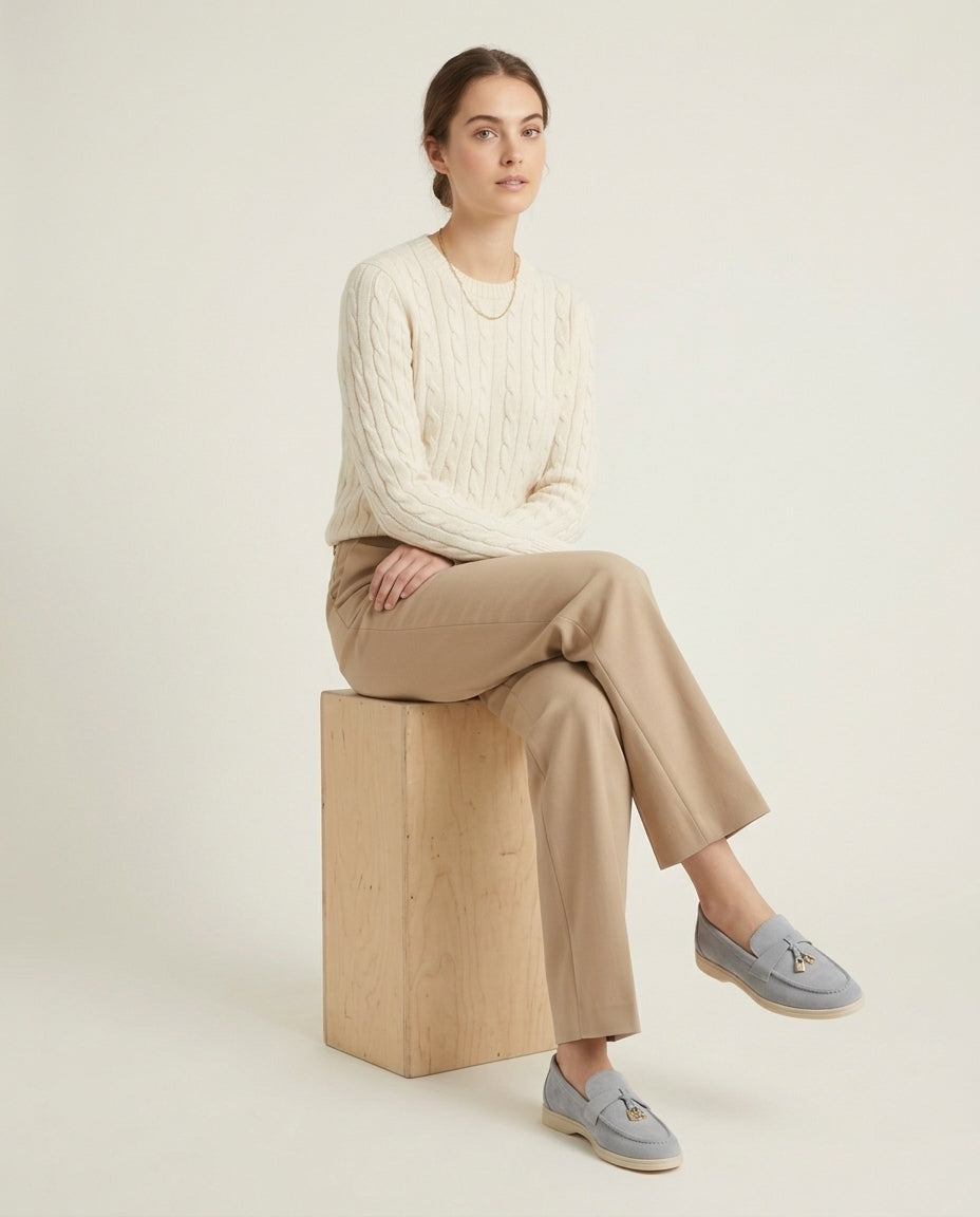 Suede Lady Loafers - Fog Blue