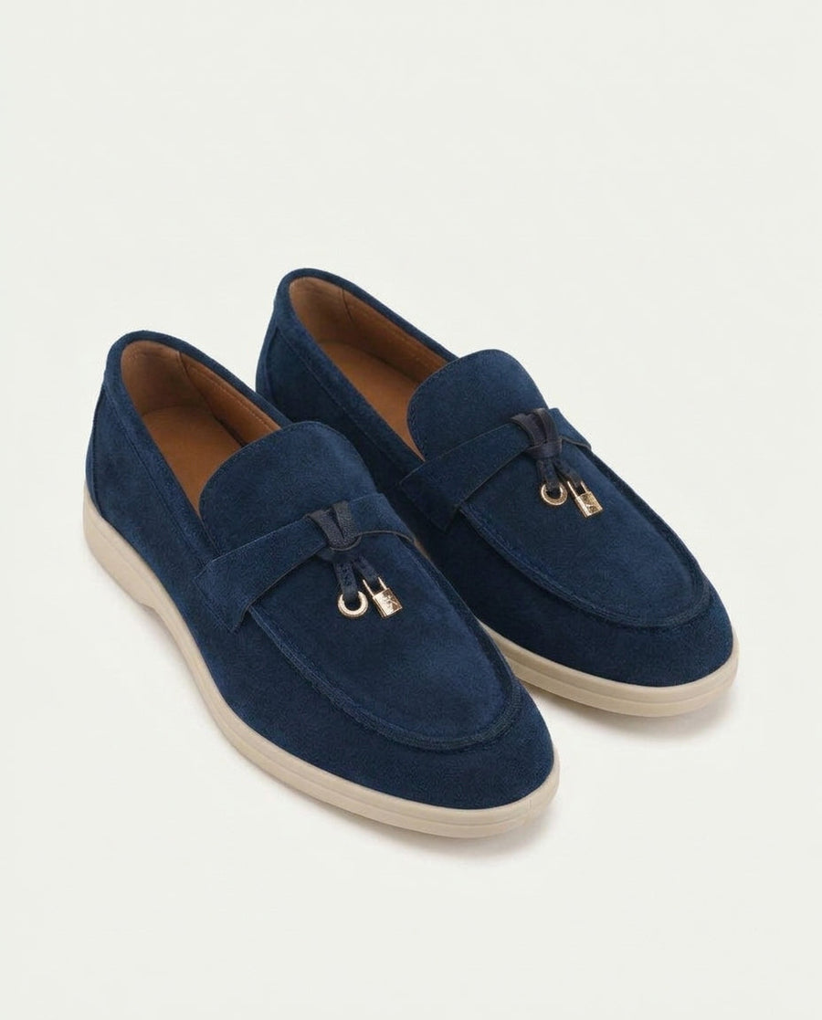 Suede Lady Loafers - Marine Blue