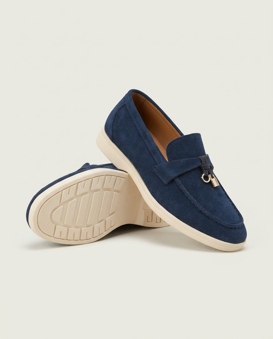 Suede Lady Loafers - Marine Blue