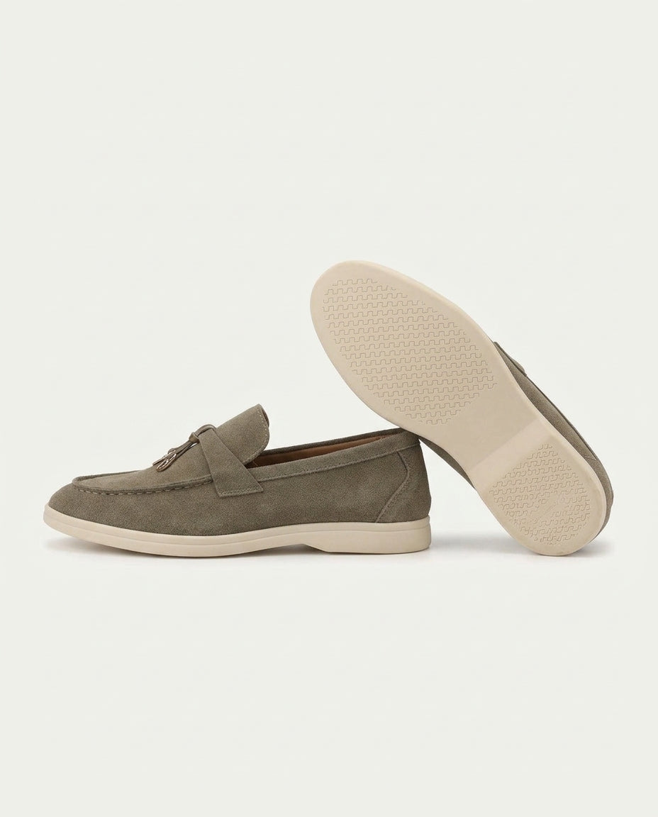 Suede Lady Loafers - Olive