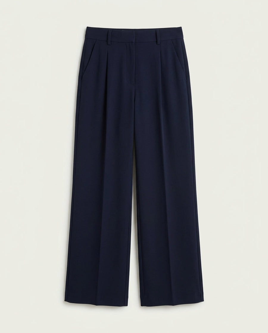 Vienna Wide-Leg Trousers - Navy