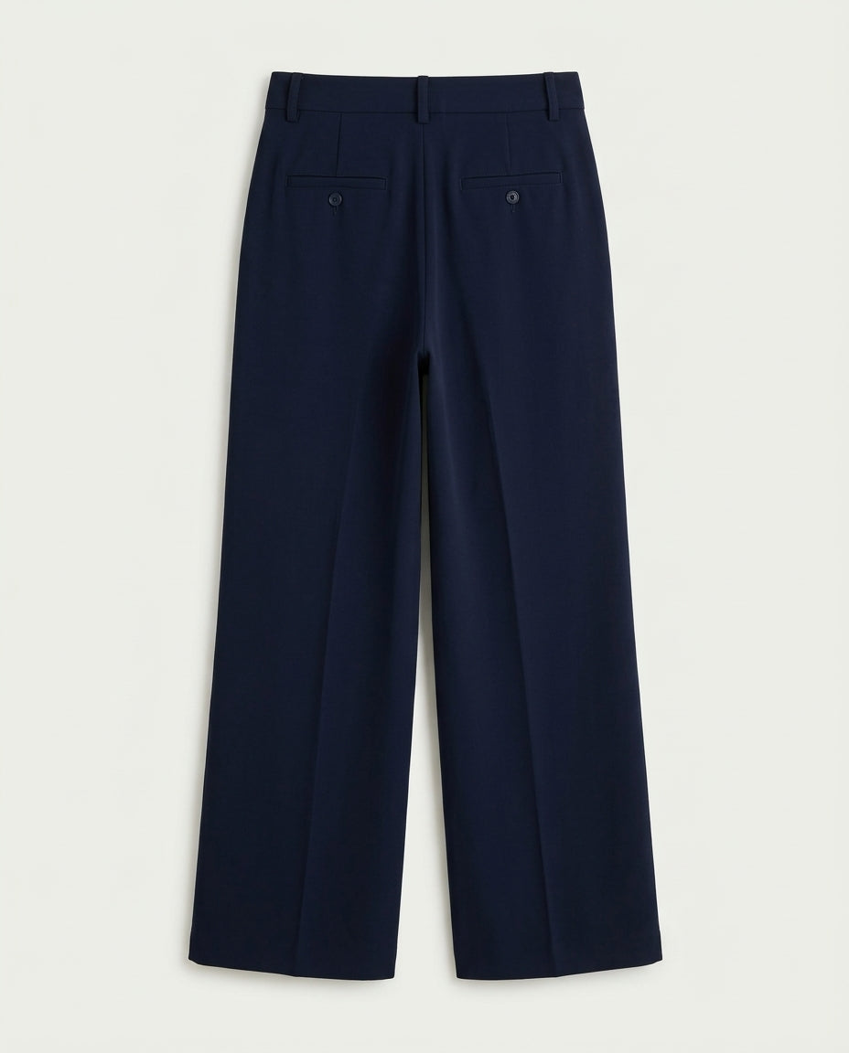 Vienna Wide-Leg Trousers - Navy