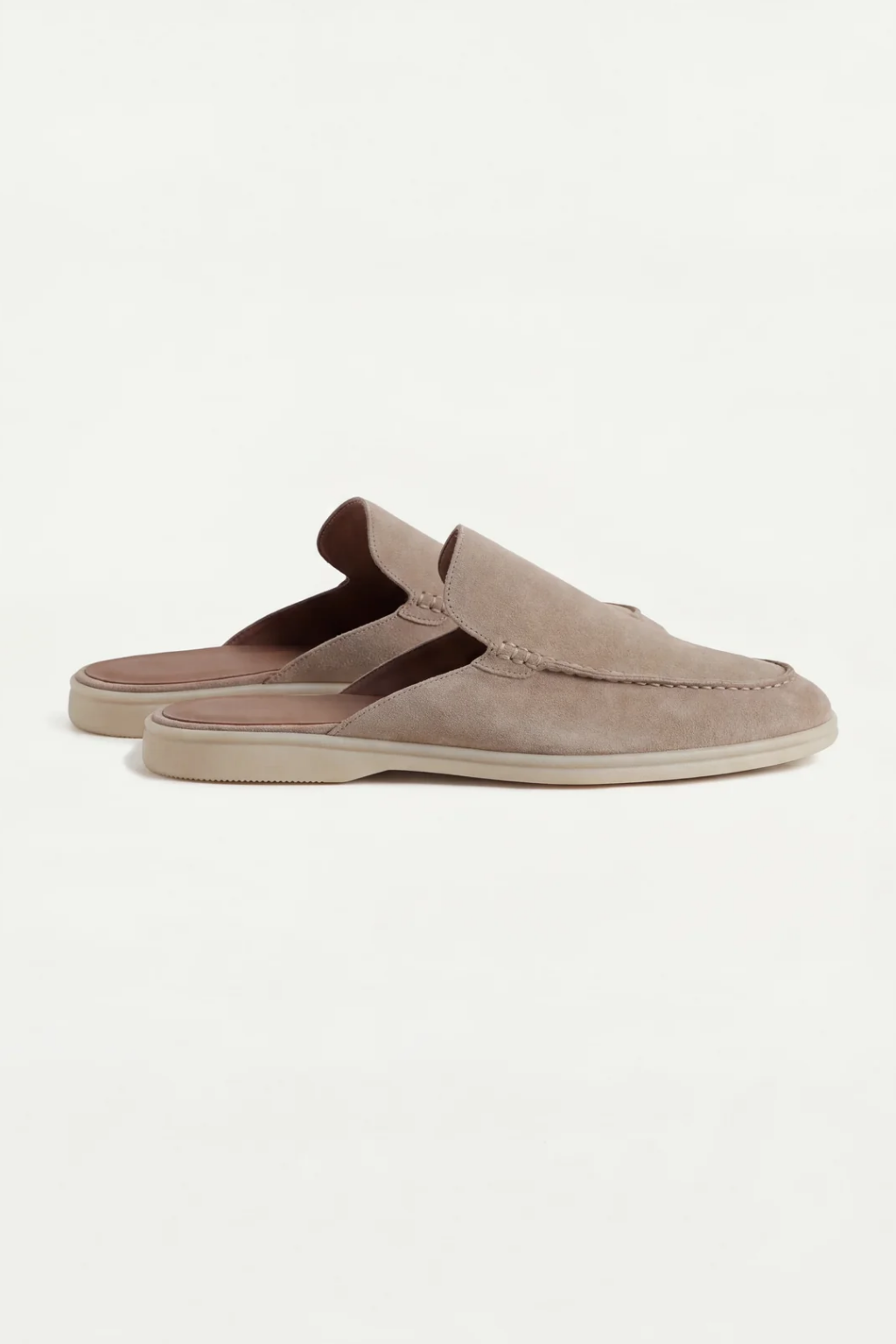 Beige Suède Yacht Mule