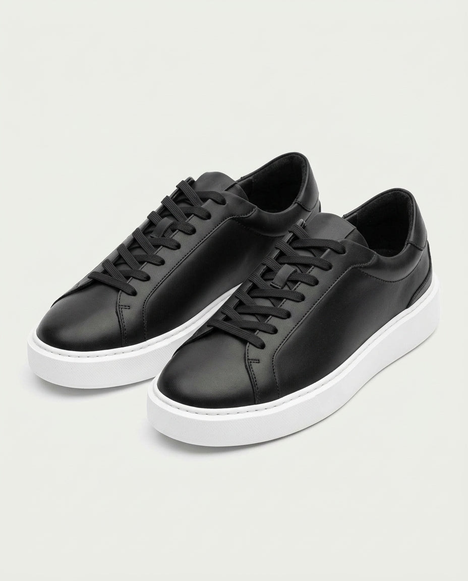 Boston Leather Trainer - Black