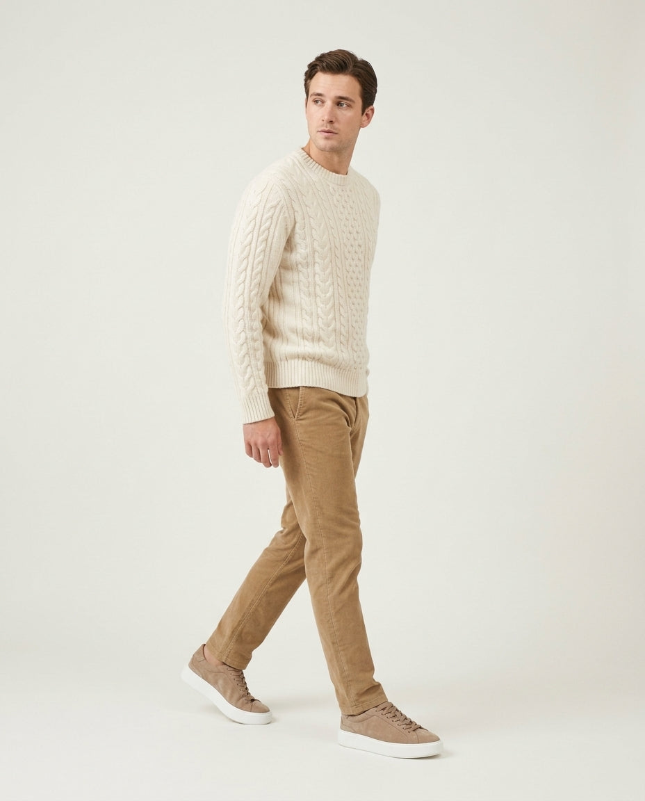 Boston Suede Trainer - Beige