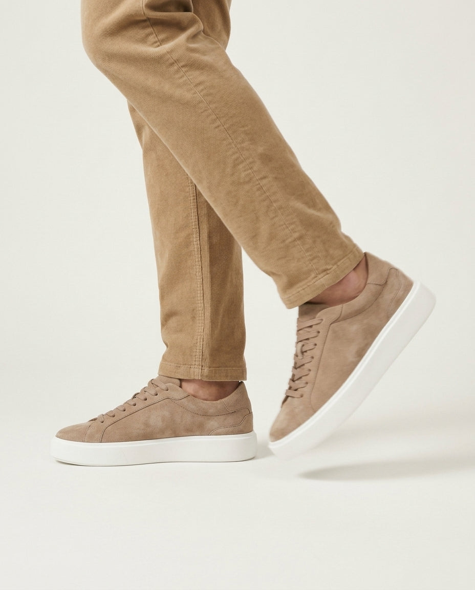 Boston Suede Trainer - Beige