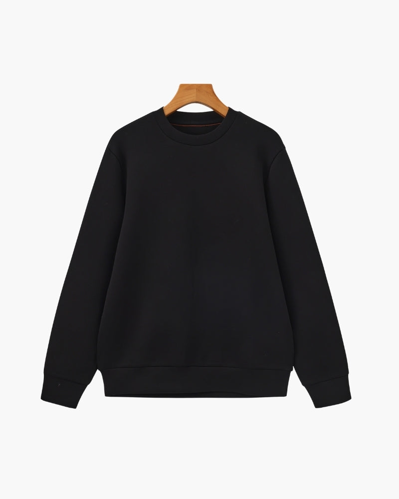 Classic Modal Blend Crewneck Sweatshirt - Black