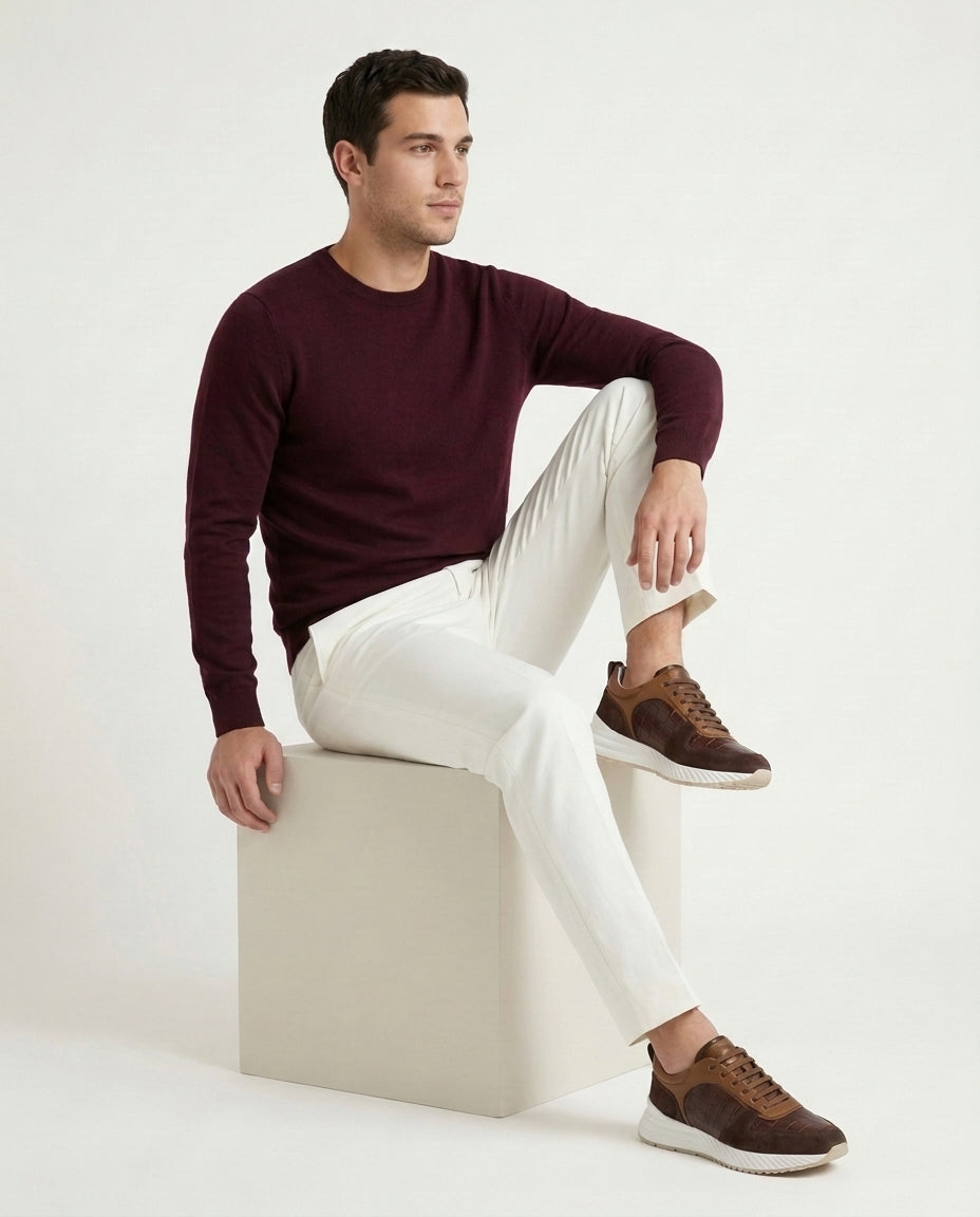 Croco Milano Sneaker - Espresso