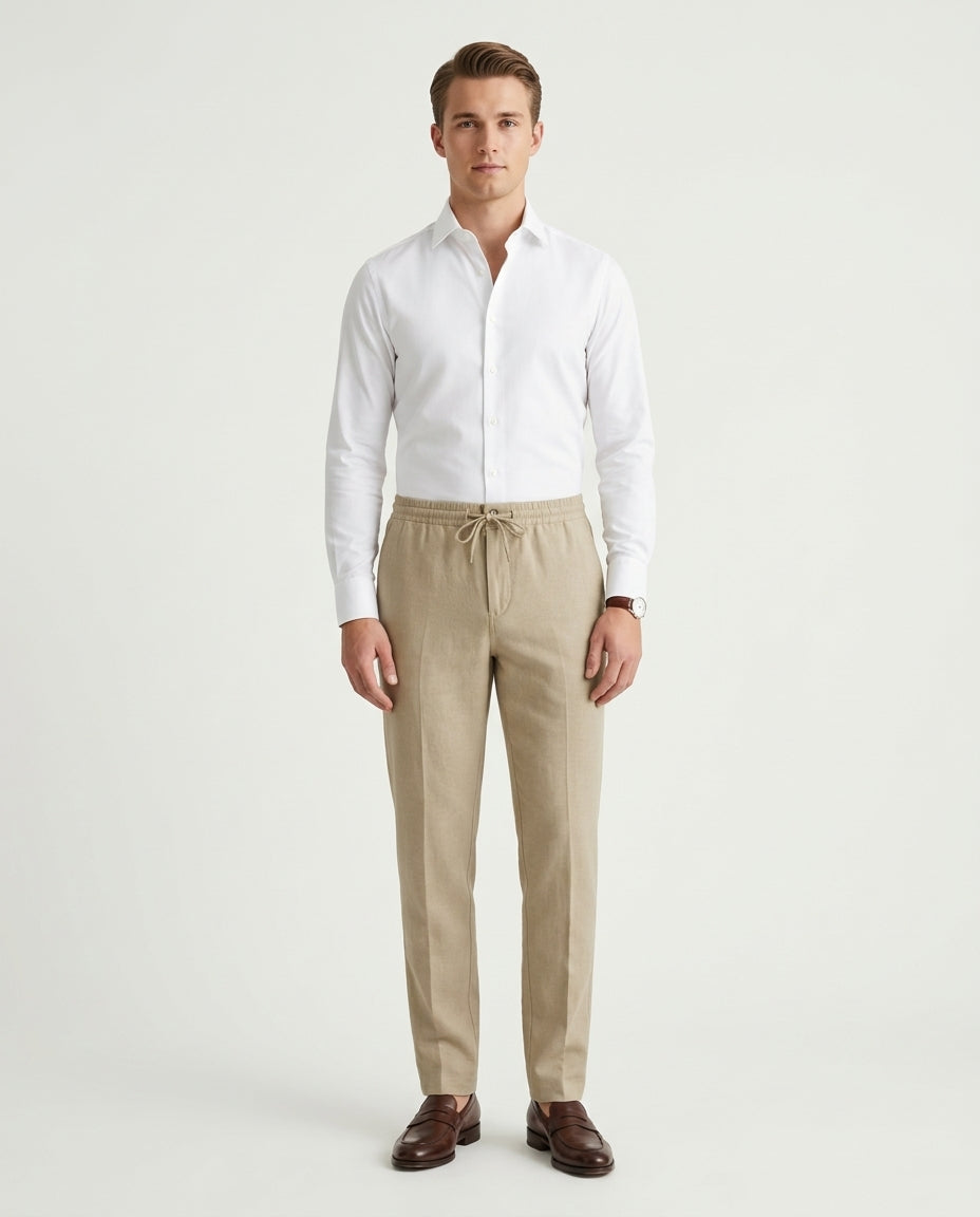 Linen Trousers - Beige