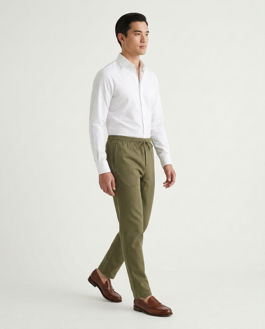 Linen Trousers - Olive