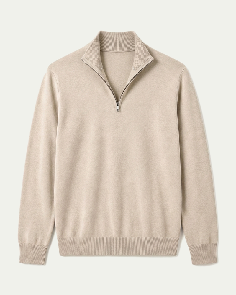 London Quarter Zip - Beige