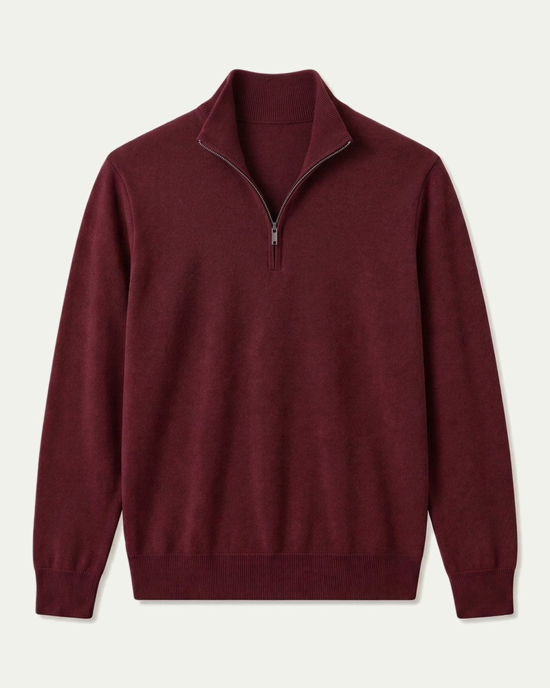 London Quarter Zip - Burgundy