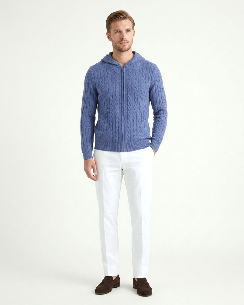 Madrid Cashmere Hoodie - Blue