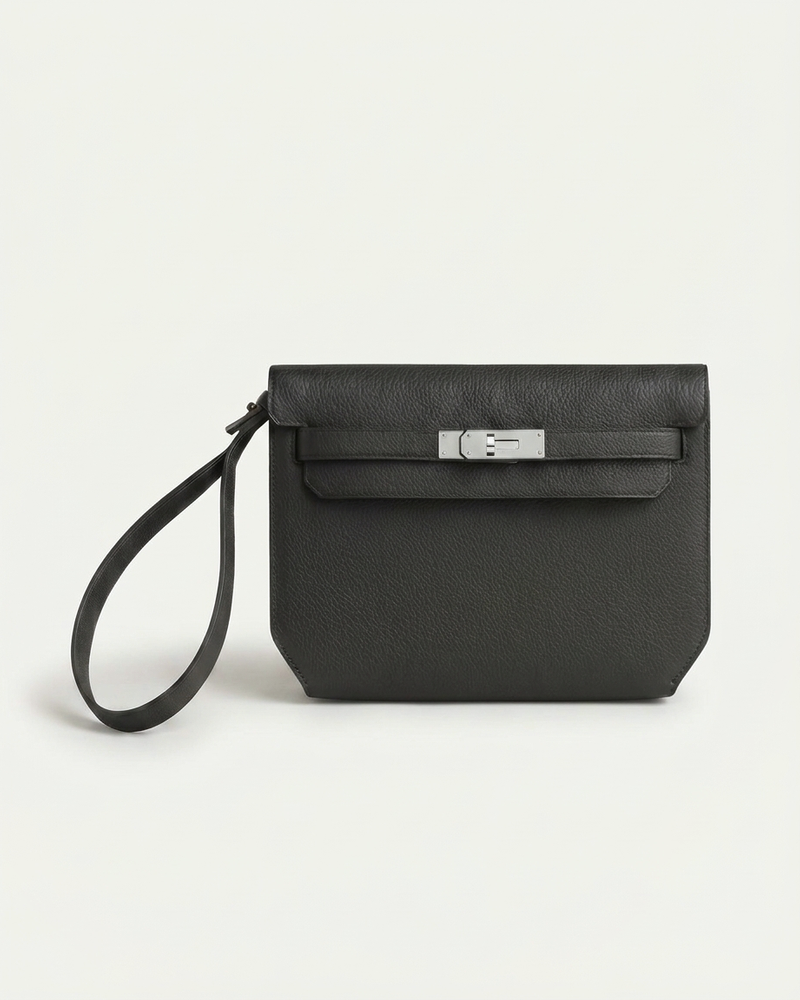 Paris Leather Pochette - Black