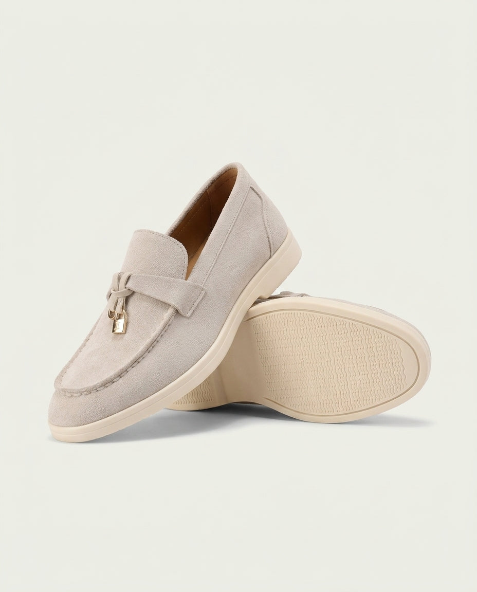 Suede Lady Loafers - Beige