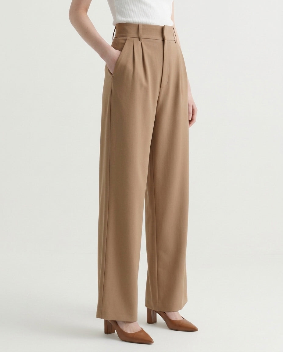 Vienna Wide-Leg Trousers - Brown