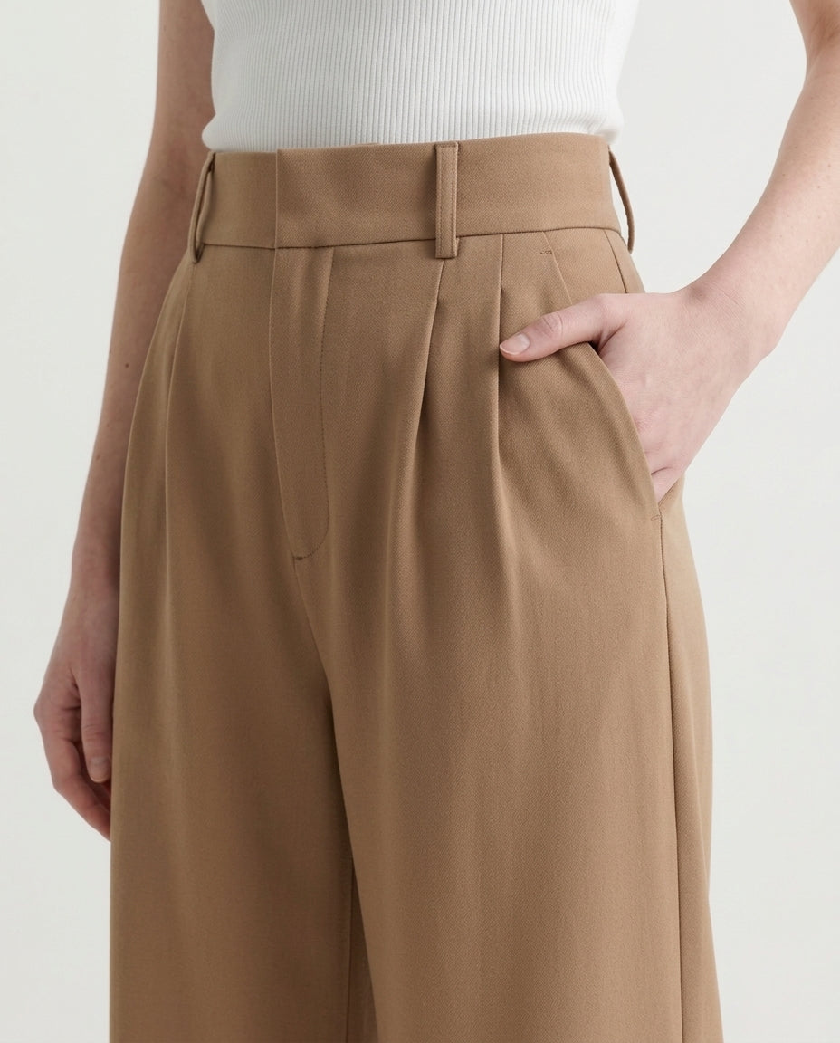 Vienna Wide-Leg Trousers - Brown