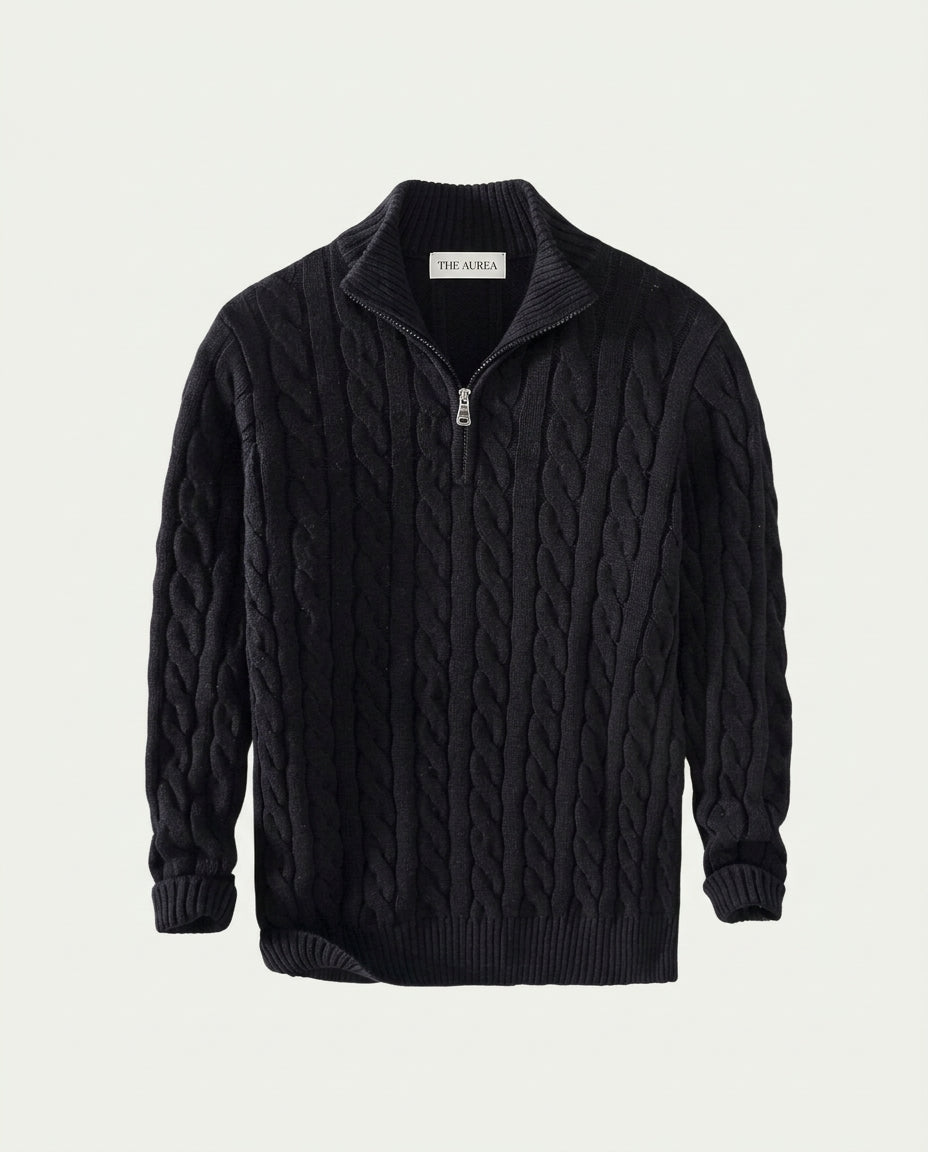 Vienna Zipped Sweater - Black