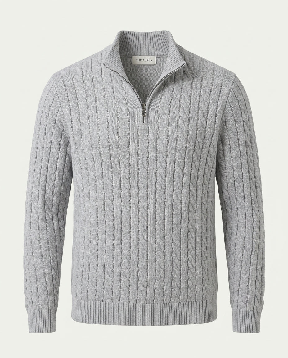 Vienna Zipped Sweater - Grey
